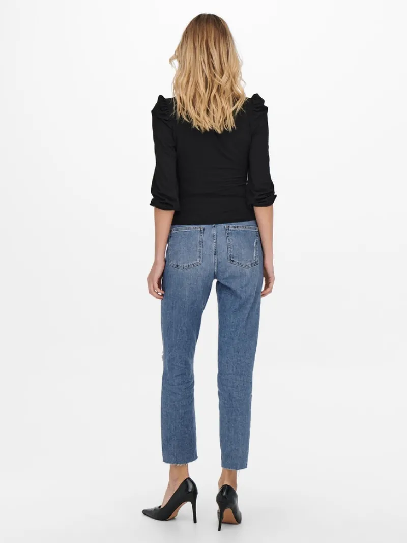 Only Shirts*ONLMEYA 3/4 TOP SOLID JRS Black