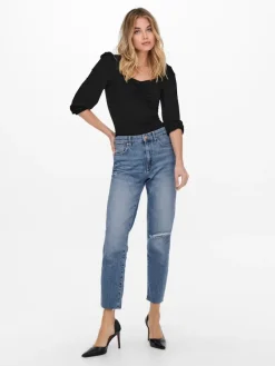 Only Shirts*ONLMEYA 3/4 TOP SOLID JRS Black