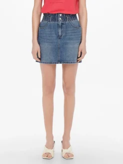 Only Röcke*ONLMILLIE HW MINI PAPER DNM SKIRT NOOS Medium Blue Denim