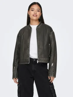 Only Jacken*ONLMINDY FAUX LEATHER JACKET OTW Black
