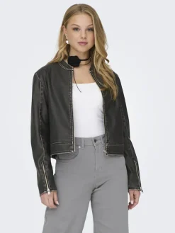 Only Jacken*ONLMINDY FAUX LEATHER JACKET OTW Black