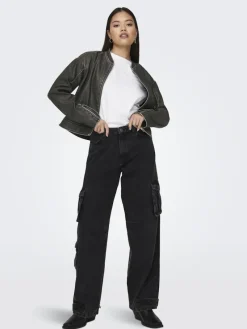 Only Jacken*ONLMINDY FAUX LEATHER JACKET OTW Black