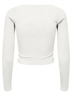 Only Shirts*ONLNELLA L/S HEART CROPPED TOP JRS Cloud Dancer