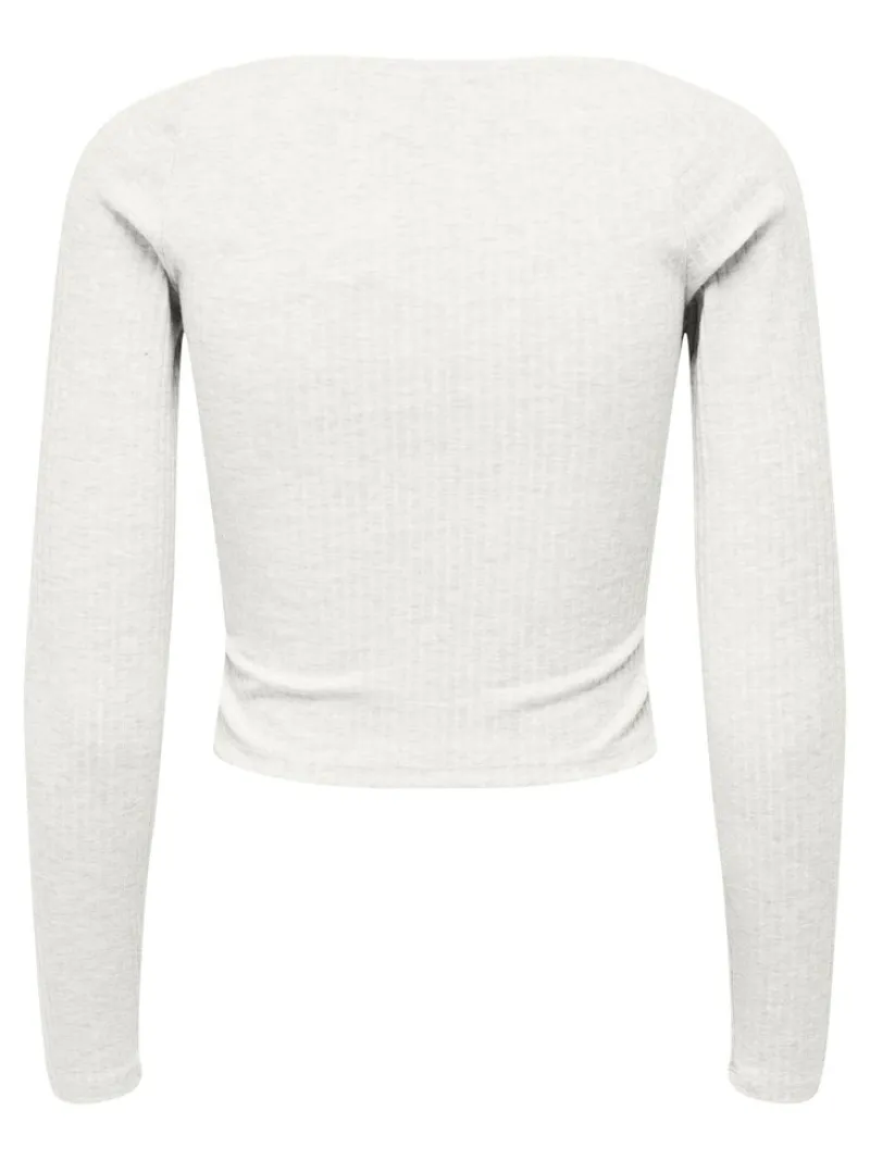 Only Shirts*ONLNELLA L/S HEART CROPPED TOP JRS Cloud Dancer