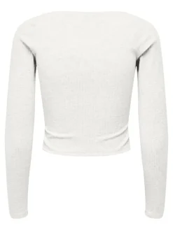 Only Shirts*ONLNELLA L/S HEART CROPPED TOP JRS Cloud Dancer