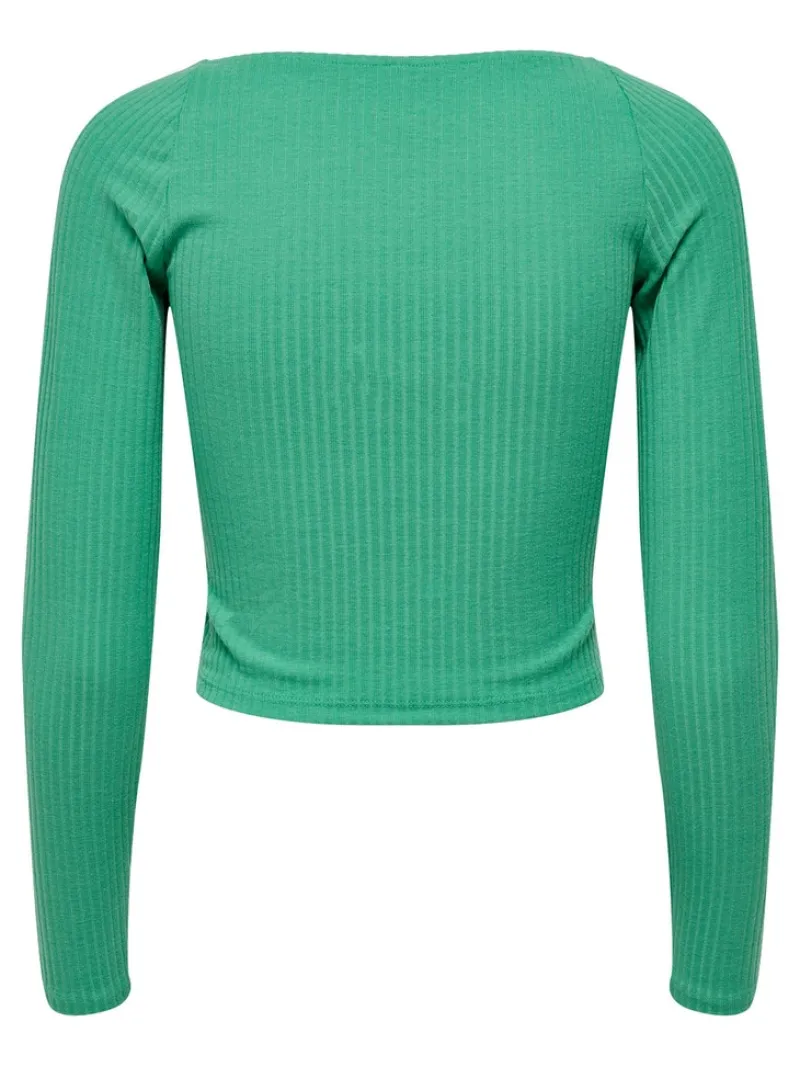 Only Shirts*ONLNELLA L/S HEART CROPPED TOP JRS Winter Green