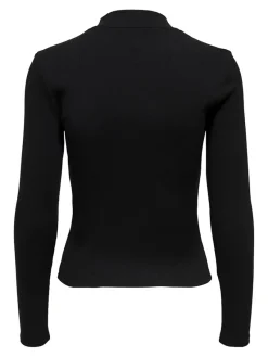 Only Shirts*ONLNESSA L/S HALF ZIP TOP JRS Black