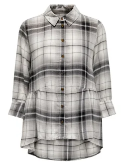 Only Blusen*ONLNEW CANBERRA 3/4 CHECK SHIRT WVN CS black2