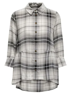 Only Blusen*ONLNEW CANBERRA 3/4 CHECK SHIRT WVN CS black2