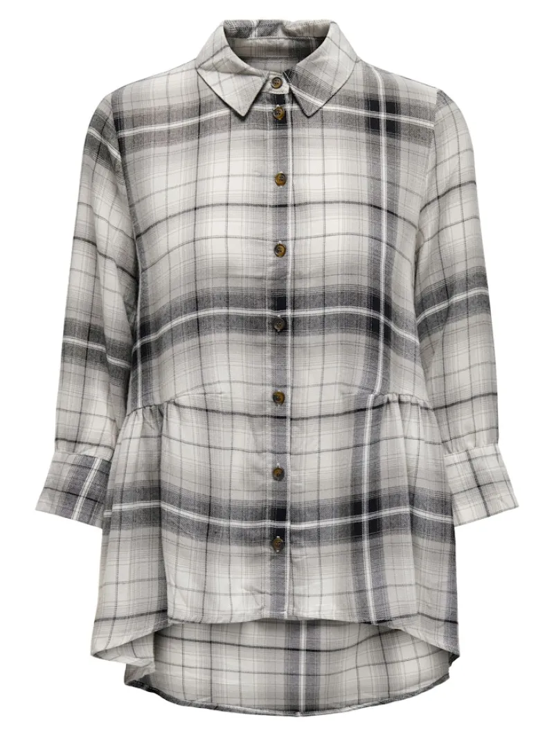 Only Blusen*ONLNEW CANBERRA 3/4 CHECK SHIRT WVN CS black2
