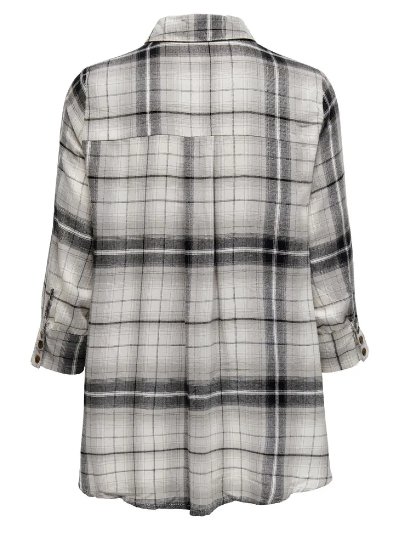 Only Blusen*ONLNEW CANBERRA 3/4 CHECK SHIRT WVN CS black2
