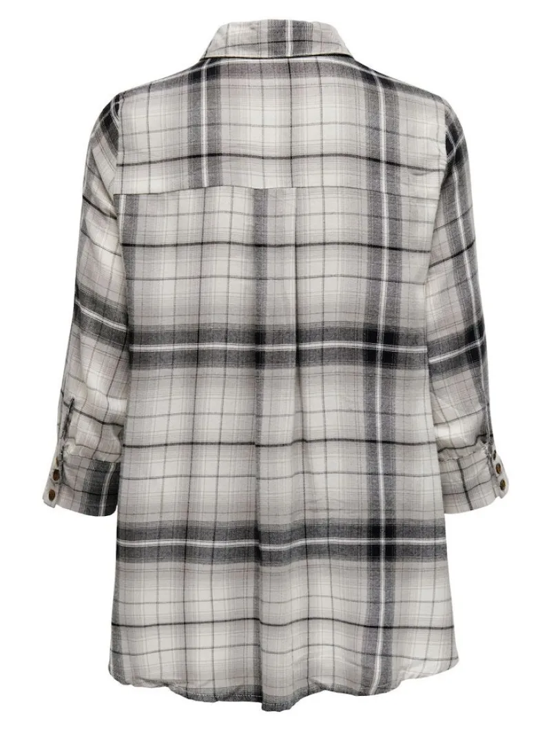 Only Blusen*ONLNEW CANBERRA 3/4 CHECK SHIRT WVN CS black2
