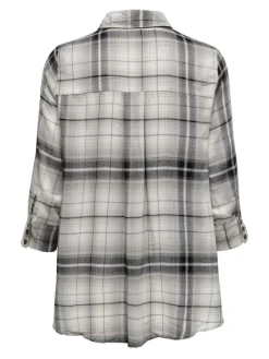 Only Blusen*ONLNEW CANBERRA 3/4 CHECK SHIRT WVN CS black2