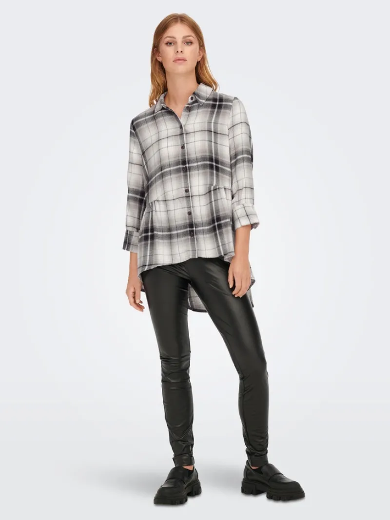 Only Blusen*ONLNEW CANBERRA 3/4 CHECK SHIRT WVN CS black2