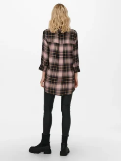 Only Blusen*ONLNEW CANBERRA 3/4 CHECK SHIRT WVN CS black1