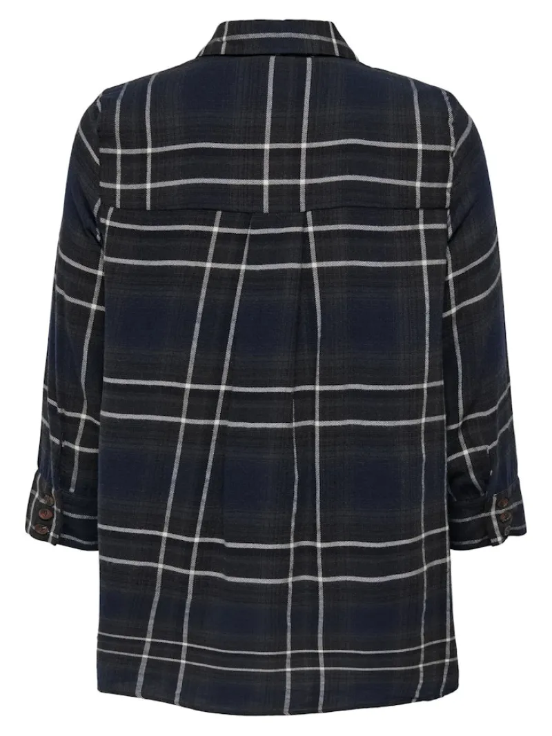 Only Blusen*ONLNEW CANBERRA 3/4 CHECK SHIRT WVN CS Night Sky-CREME CHECK