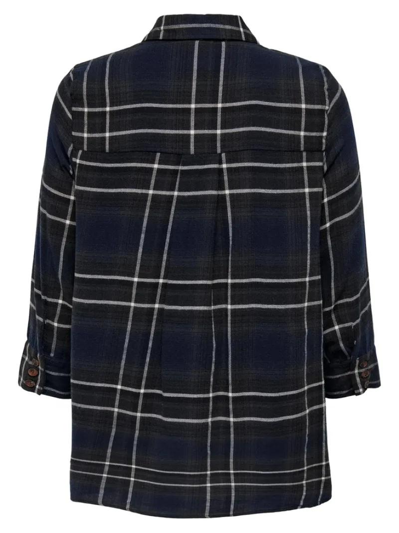 Only Blusen*ONLNEW CANBERRA 3/4 CHECK SHIRT WVN CS Night Sky-CREME CHECK