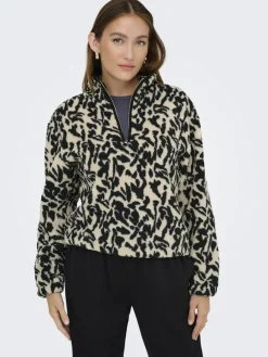 Only Pullover & Sweatshirts*ONLNEW DALLAS L/S HIGHNECK ZIP SWT NOOS Black