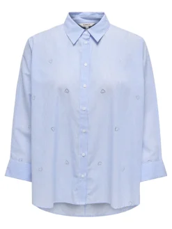 Only Blusen*ONLNEW GRACE JULIE LIFE LS STO SHIRT WVN Bright White