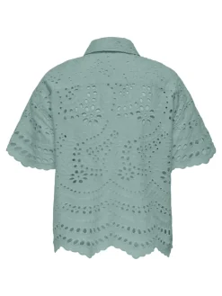 Only Blusen*ONLNEW LALISA SS BOXY SHIRT WVN FR blue surf