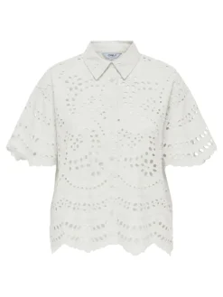 Only Blusen*ONLNEW LALISA SS BOXY SHIRT WVN FR Cloud Dancer