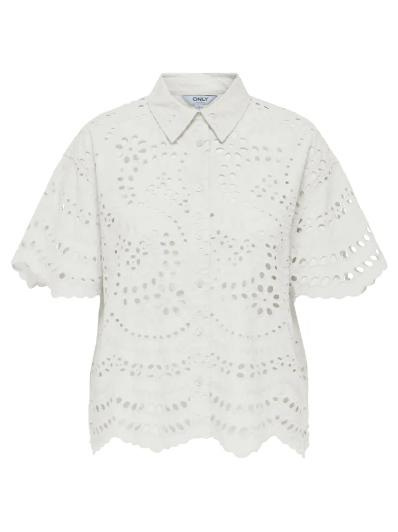 Only Blusen*ONLNEW LALISA SS BOXY SHIRT WVN FR Cloud Dancer