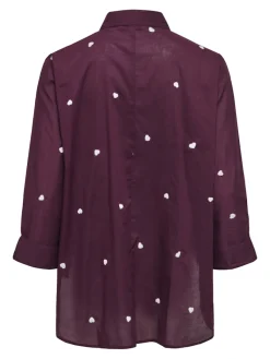 Only Blusen*ONLNEW LINA GRACE LS EMB SHIRT NOOS WVN Winetasting