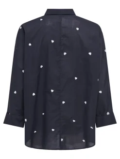 Only Blusen*ONLNEW LINA GRACE LS EMB SHIRT NOOS WVN Night Sky