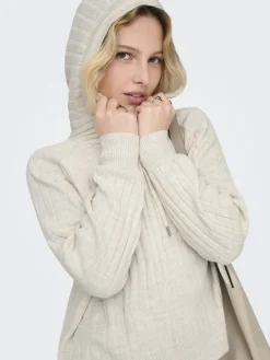Only Pullover & Sweatshirts*ONLNEW TESSA LS HOOD DETAIL PUL NOOS KNT hellgrau