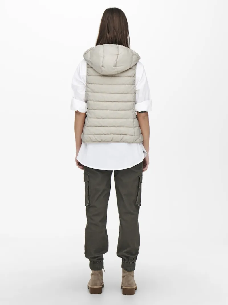 Only Westen*ONLNEWTAHOE HOOD WAISTCOAT OTW NOOS pumice stone