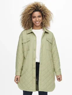Only Jacken*ONLNEWTANZIA LONG QUILT SHACKET OTW slate green