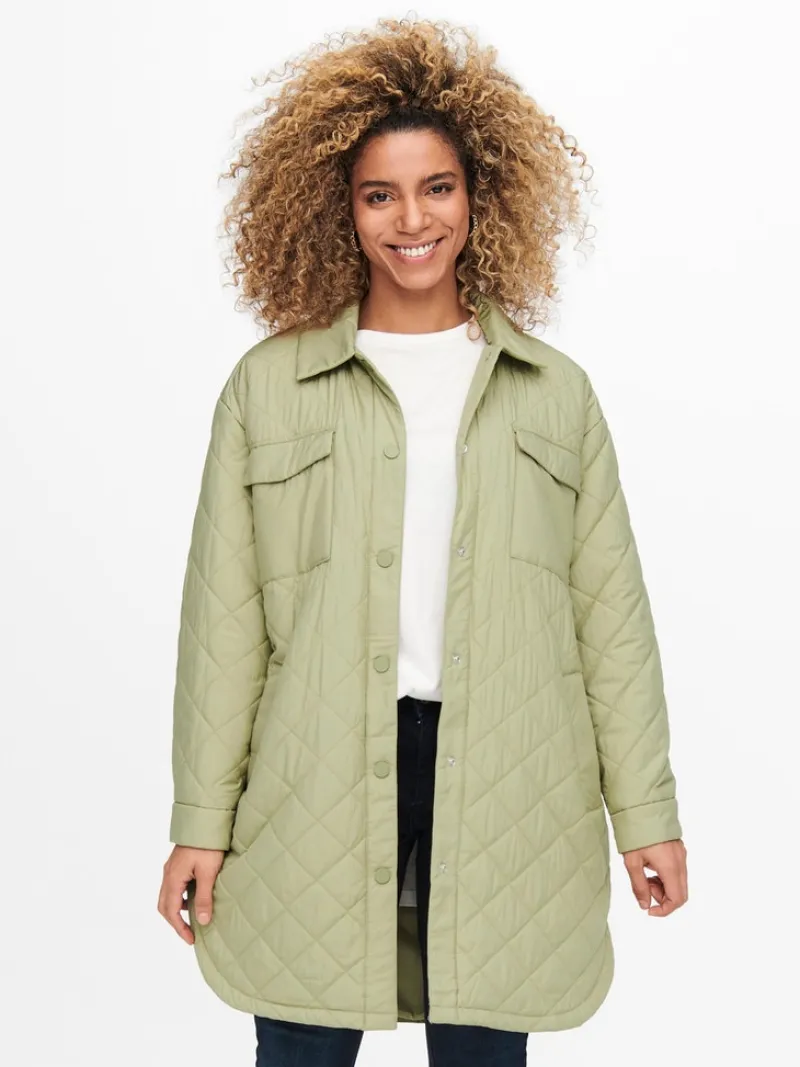 Only Jacken*ONLNEWTANZIA LONG QUILT SHACKET OTW slate green