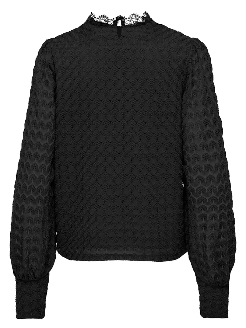 Only Blusen*ONLNICE L/S HIGHNECK TOP JRS Black