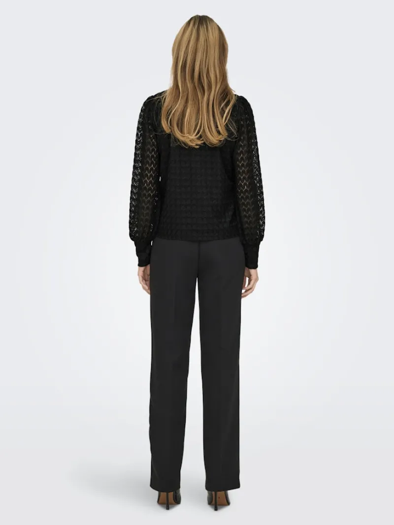Only Blusen*ONLNICE L/S HIGHNECK TOP JRS Black