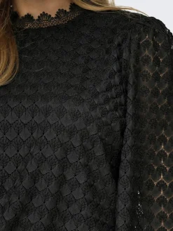 Only Blusen*ONLNICE L/S HIGHNECK TOP JRS Black