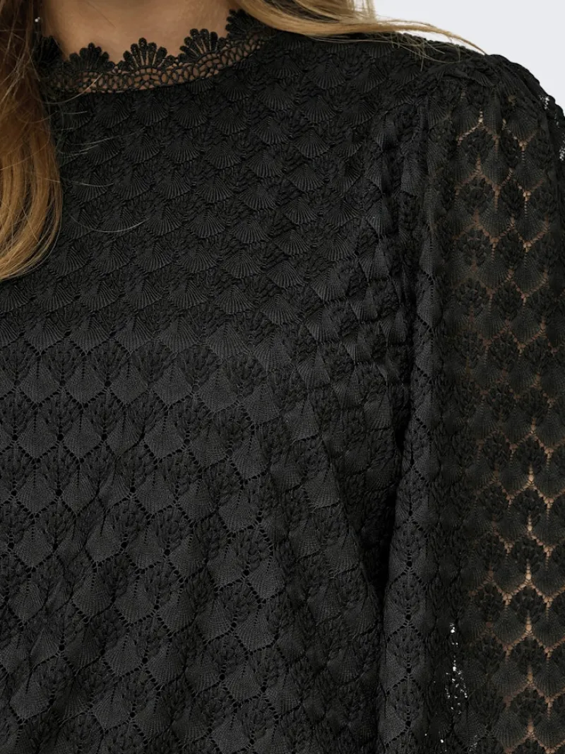 Only Blusen*ONLNICE L/S HIGHNECK TOP JRS Black