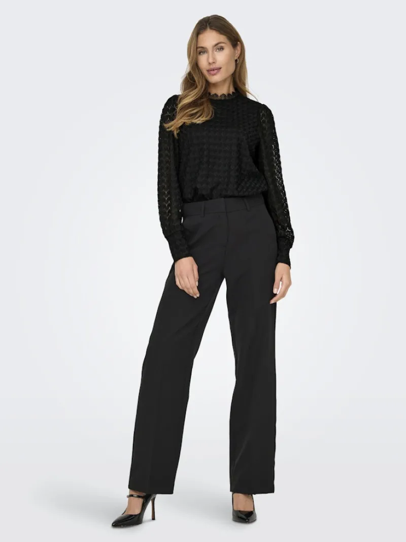 Only Blusen*ONLNICE L/S HIGHNECK TOP JRS Black