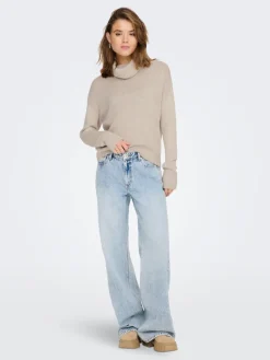 Only Pullover & Sweatshirts*ONLNICOYA L/S COWLNECK PULLOVER KNT pumice stone