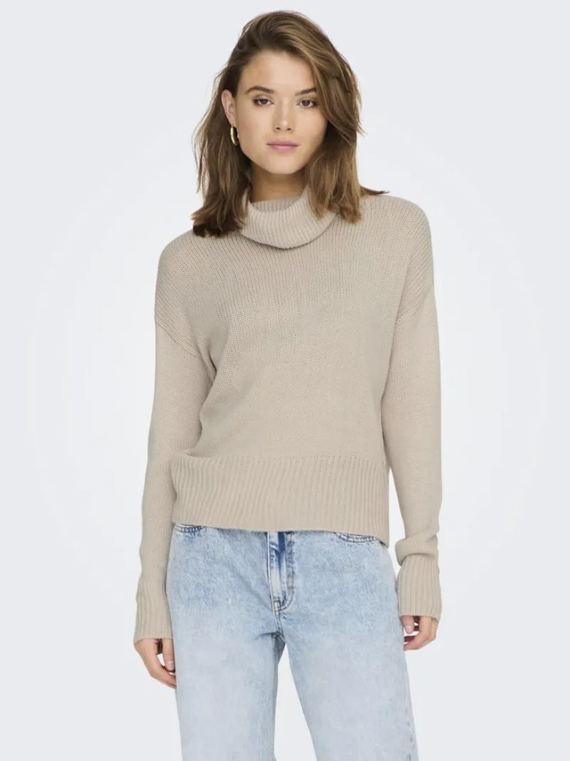 Only Pullover & Sweatshirts*ONLNICOYA L/S COWLNECK PULLOVER KNT pumice stone