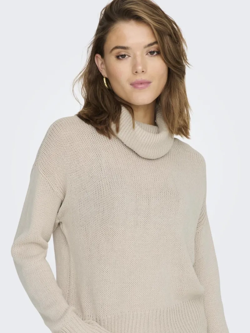 Only Pullover & Sweatshirts*ONLNICOYA L/S COWLNECK PULLOVER KNT pumice stone