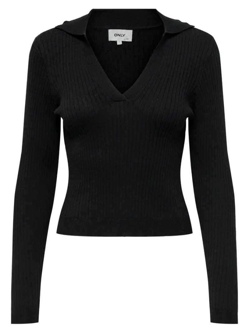 Only Pullover & Sweatshirts*ONLNIMONE LS LIFE POLO PULLOVER CC KNT Black