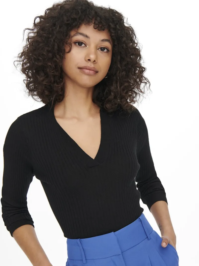 Only Pullover & Sweatshirts*ONLNIMONE LS LIFE POLO PULLOVER CC KNT Black