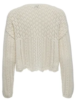 Only Pullover & Sweatshirts*ONLNOLA 7/8 LIFE OPEN CARDIGAN KNT NOOS Cloud Dancer