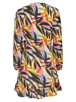 Only Kleider*ONLNOVA LIFE L/S MERLE WRAP DRESS AOP tofu