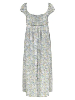 Only Kleider*ONLNOVA LIFE S/S TEVA LONG DRESS AOP PTM Coronet Blue-Ava blossom