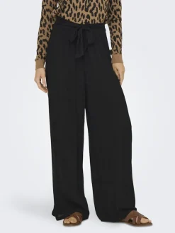 Only Hosen*ONLPAKJA LIFE AOP BELT PANTS WVN NOOS Black