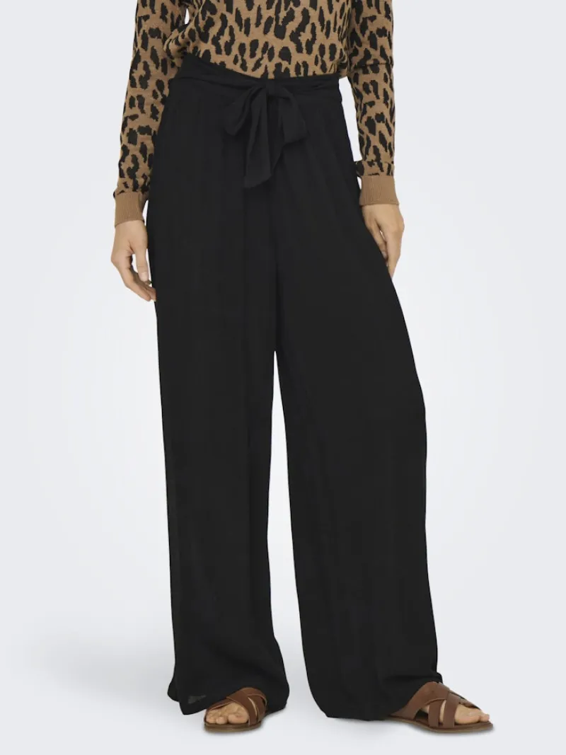 Only Hosen*ONLPAKJA LIFE AOP BELT PANTS WVN NOOS Black