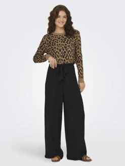 Only Hosen*ONLPAKJA LIFE AOP BELT PANTS WVN NOOS Black