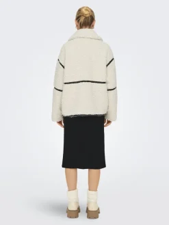 Only Jacken*ONLPARIS TEDDY JACKET LIFE OTW CS white sand