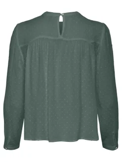 Only Blusen*ONLPELIA LIFE LS DOT BLOUSE WVN CS Balsam Green